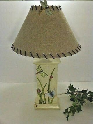20 " Dragonfly Ladybug Butterfly Table Lamp Cloth Shade A Great Gift