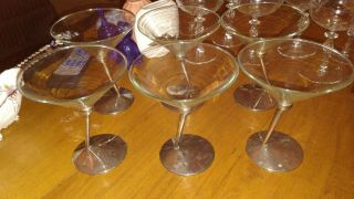 Set Of 6 Beefeater Martini Stems Glasses