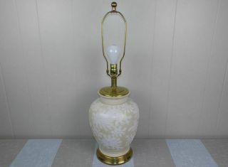 Frederick Cooper Table Lamp Brass Crackle Pottery Hand Painted Chinoiserie Style