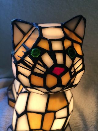 Meyda Tiffany Stained Glass Cat Lamp