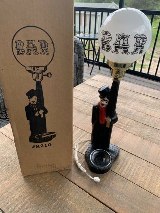 Vintage Charlie Chaplin Drunk Hobo Lamp 22” Tall Chalk - Ware W/ash T