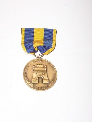 " War With Spain - 1898 " U.  S.  Army Service Medal - Vintage & - Numbered " 10855 "