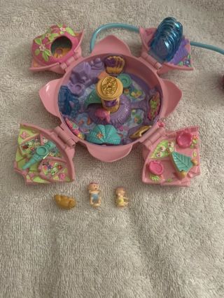 1996 Vintage Polly Pocket Fountain Fantasy Magical Lily Pad Figures Bluebird Toy