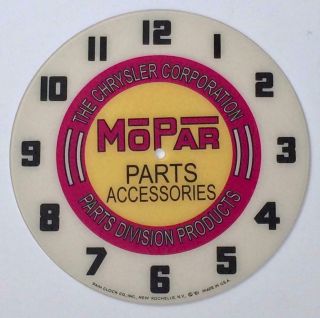14 - 3/8 " Mopar Parts Round Replacement Clock Face For Pam Clock