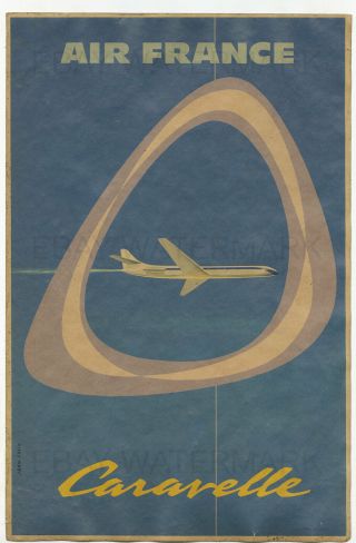 1959 Air France Se 210 Caravelle Vintage Advertising Poster 11x17 Jean Colon