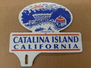 Avalon Catalina Island California Porcelain License Plate Topper Sign Ocean