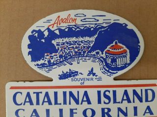 Avalon Catalina Island California Porcelain License Plate Topper Sign Ocean 3