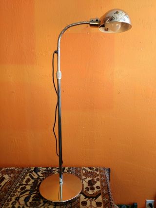 Vintage Adjustable Mic Stand Chrome Floor Lamp Gooseneck Micropohone Stand Lamp