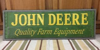 John Deere Metal Sign Farm Barn Vintage Style Industrial Tractor 30 " X 9 " Decor
