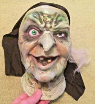 Vintage Halloween Witch Mask Horror Decor Prop Collectible Display