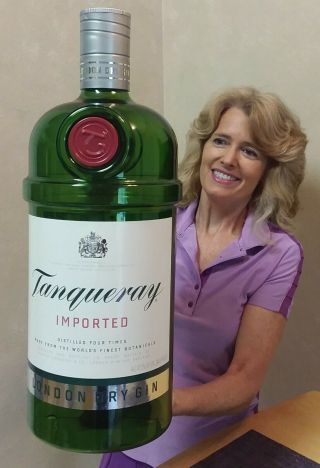 Giant Large Tanqueray London Dry Gin 22.  5” Liquor Bar Store Display Bottle