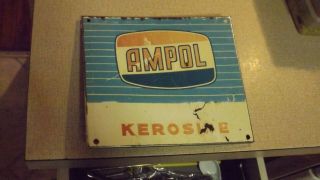 Ampol Oil Sign 27cm X 24cm 58 Years Old Ex Rural Garage