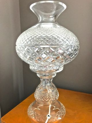 Waterford Inishmore Electric Cut Crystal Hurricane Lamp 18.  5”