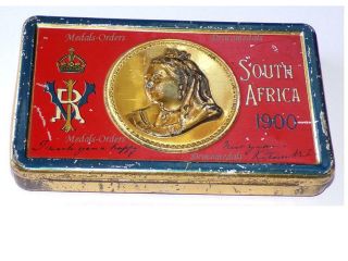 Britain Queen Victoria Chocolate Tin Box South Africa Boer War Year 1900