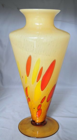 Large Vintage Mid - Century Murano Glass Pedestal Vase - 16 "