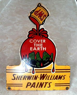 Vintage Sherwin Williams Paint Hardware Store Porcelain Sign