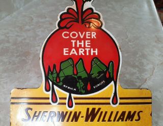 VINTAGE SHERWIN WILLIAMS PAINT HARDWARE STORE PORCELAIN SIGN 3