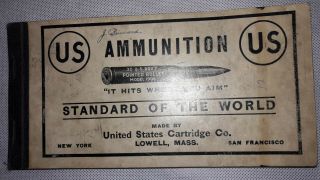 United States Cartridge Co.  Circa 1914,  U.  S.  Springfield Rifle Score Register