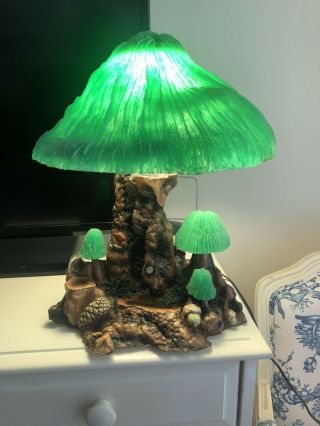 Vintage Coral Mushroom Lamp Magic Mushroom Lamp Co 320 Oregon 14 X 11 Green