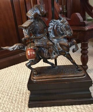 Vintage Large Frederick Cooper Bronze Tang Horse Figural Table Lamp W/shade 34”