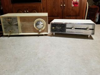 2 Vintage Clock Radios Montgomery Ward Airline & Zenith Clocks Not Radio