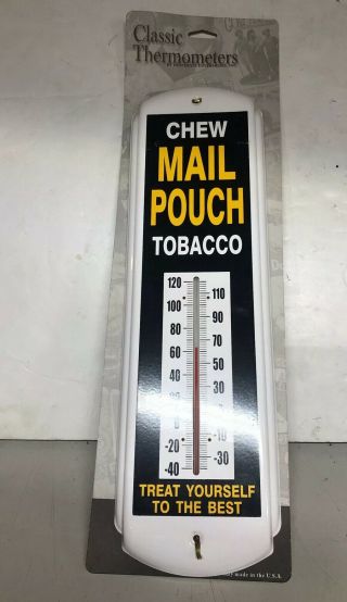 Vintage Mail Pouch Tobacco Thermometer Reprint 18” Nib