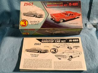 1/25 Jo - Han Rare 1961 Dodge Dart Customizing Hardtop Car Kit Box & Instructions