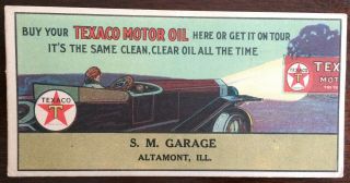 Texaco Motor Oil Ink Blotter - Bay City,  Michigan