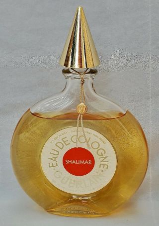 Vtg 1967 Shalimar Guerlain Eau De Cologne 6 Fl.  Oz.  Almost Full Bottle Perfume
