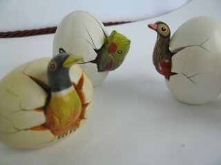 Artist Signed TONALA Mexico Pottery 5 Hatching Bird Egg Sculpture Folk Art bnuno 3