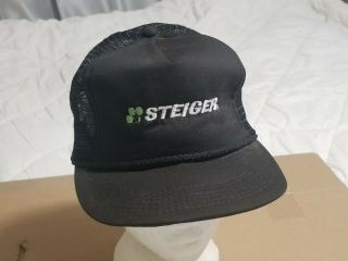 Vintage Steiger Tractor Mesh Snapback Trucker Hat Made In Usa Minty