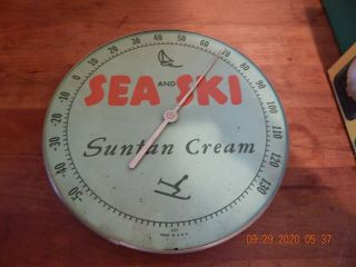 Vintge Sea And Ski Suntan Cream Thermometer Missing Plastic Cover
