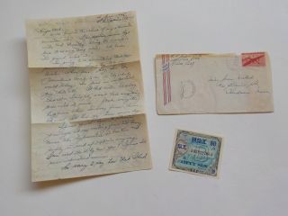 Wwii Letter 1945 Japanese Invasion Money Okinawa Japan Paper Ww Ii Vtg Old Ww2