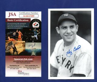 Yogi Berra Vintage Rowe Postcard Jsa Signed Autograph York Yankees Hof