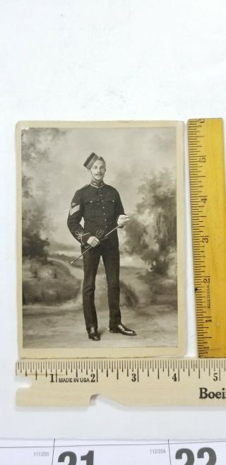 Antique Cabinet Card BOER WAR South Africa SOLDIER IN UNIFORM Royal Artillery A1 2
