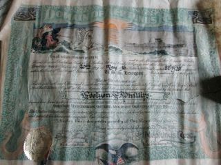 1936 Domain Of Neptunus Rex Certificate Uss Lexington Cross Equator Certificate