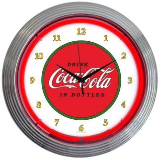 1910 Old Style Drink Coca Cola In Bottles Neon Clock More Coke & Soda Avail