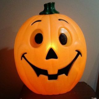 Vintage Halloween 24 " Pumpkin Jack O Lantern Plastic Blow Mold Decoration