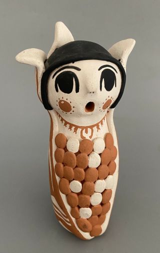 Signed R Vallo Acoma Nm Native American Indian Corn Maiden Pottery Figurine
