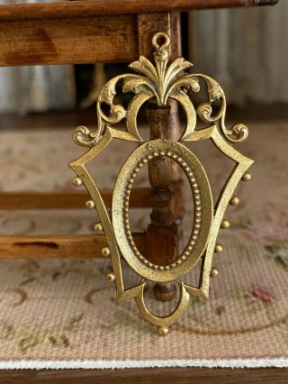 Vintage Dollhouse Miniature 1:12 Antique Metal Gold Overlay French Wall Frame A