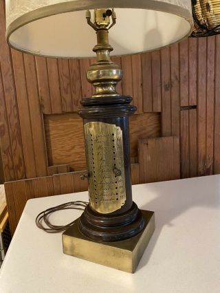Vintage Frederick Cooper Brass Finish French Calander Table Lamp