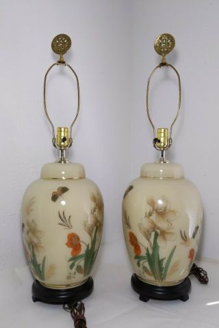 Table Lamps - Asian Chinese Floral Vases/urns Brass Pendant Ginger Jar