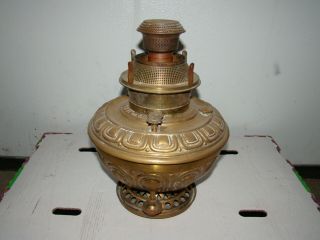 Patent 1890 Bradley & Hubbard B&h 89 Brass Oil Lamp W/ Burner & Spreader