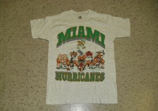 Miami Hurricanes shirt Vintage 90 ' s Looney Tunes sz.  XL Bugs Bunny Taz 2