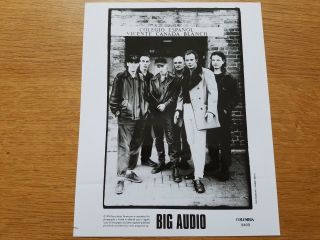 Big Audio 8x10 Black & White Press Photo Promotional The Clash Mick Jones