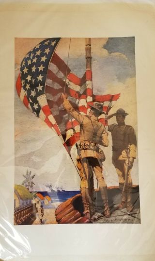 Pre Wwi U.  S.  Marine Corps Recruiting Poster - Sidney Riesenburg - 1913