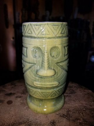 Westwood Light Green Ceramic Tiki God Mug Hand Crafted In Japan 5.  5 " Vintage