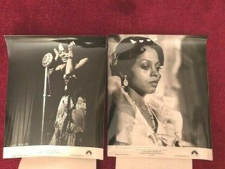 2 Vintage Black & White Photos Of Diana Ross (lady Sings The Blues) 8x10