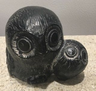 A Wolf Owl And Owlet Baby Hand Made Canada Black