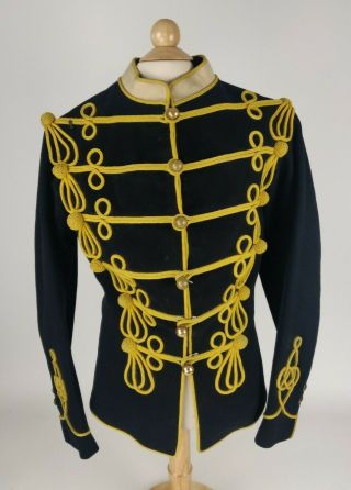 WW1 WWI British Army 13th Hussars Cavalry Unit Navy W/ Gold Piping Wool Tunic 2